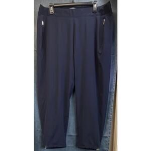 Chico's Womens Navy Blue 2.5 U.S. 14 Pockets Elastic Waist Pull On Casual Pants